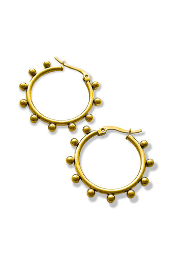 pebby forevee Earring Gold CAMPBELL WATER RESISTANT HOOP EARRINGS