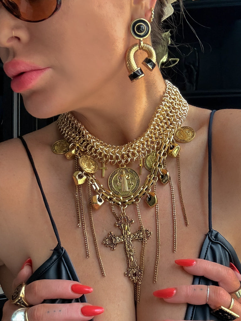 pebby forevee Earring Gold DECLAN STATEMENT EARRINGS