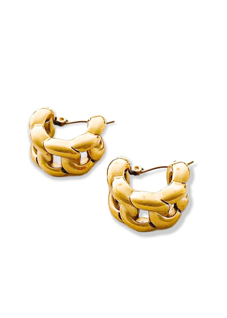 pebby forevee Earring Gold FINAL SALE: KNOCKOUT WATER RESISTANT HUGGIE EARRING