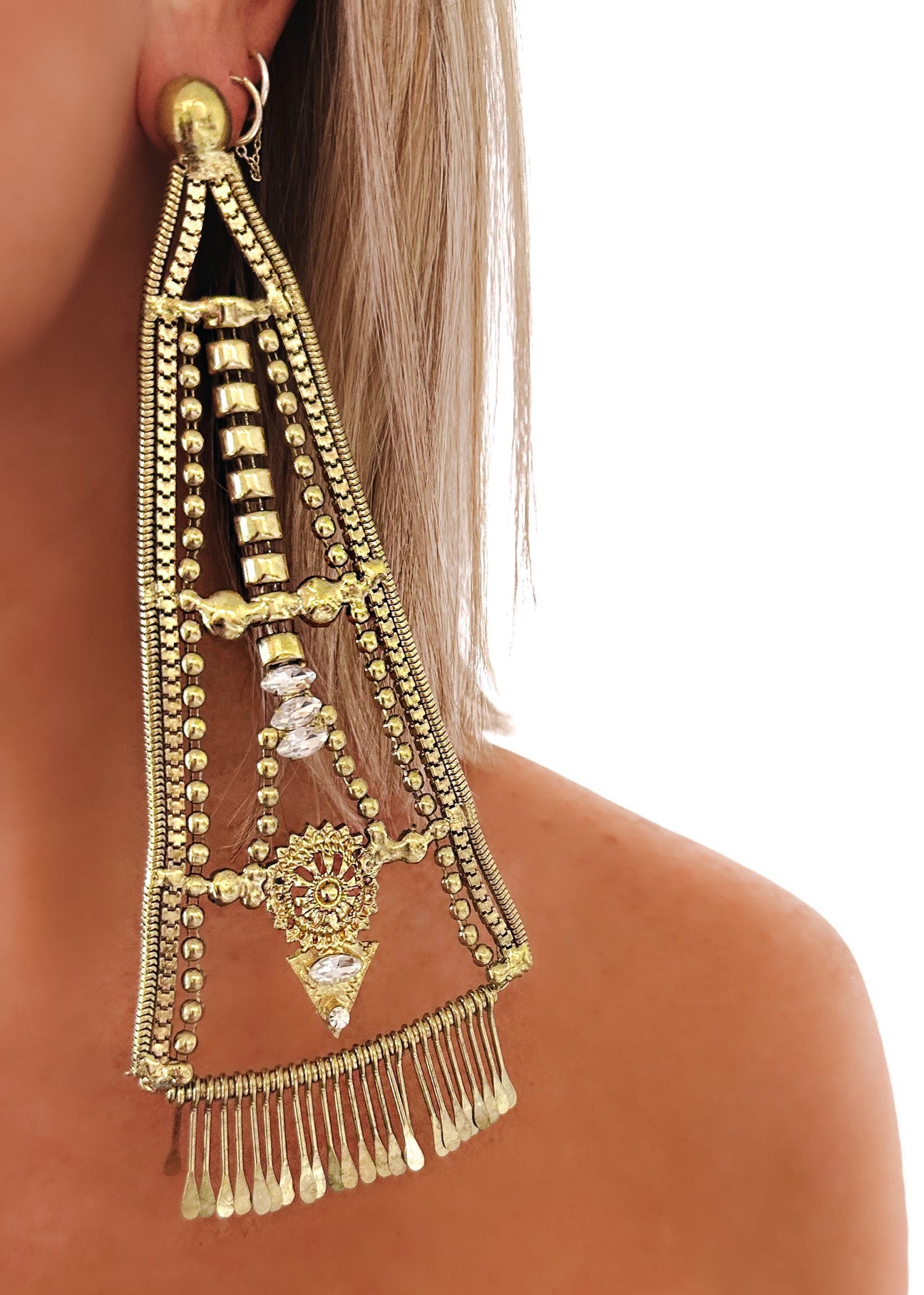 pebby forevee Earring Gold HERIA OVERSIZED STATEMENT EARRINGS