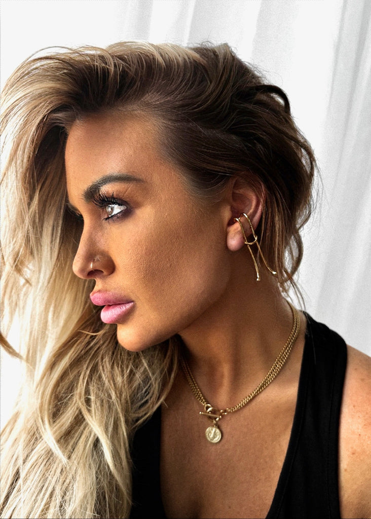 pebby forevee Earring Gold LOCKED IN WATER RESISTANT EAR CUFFS