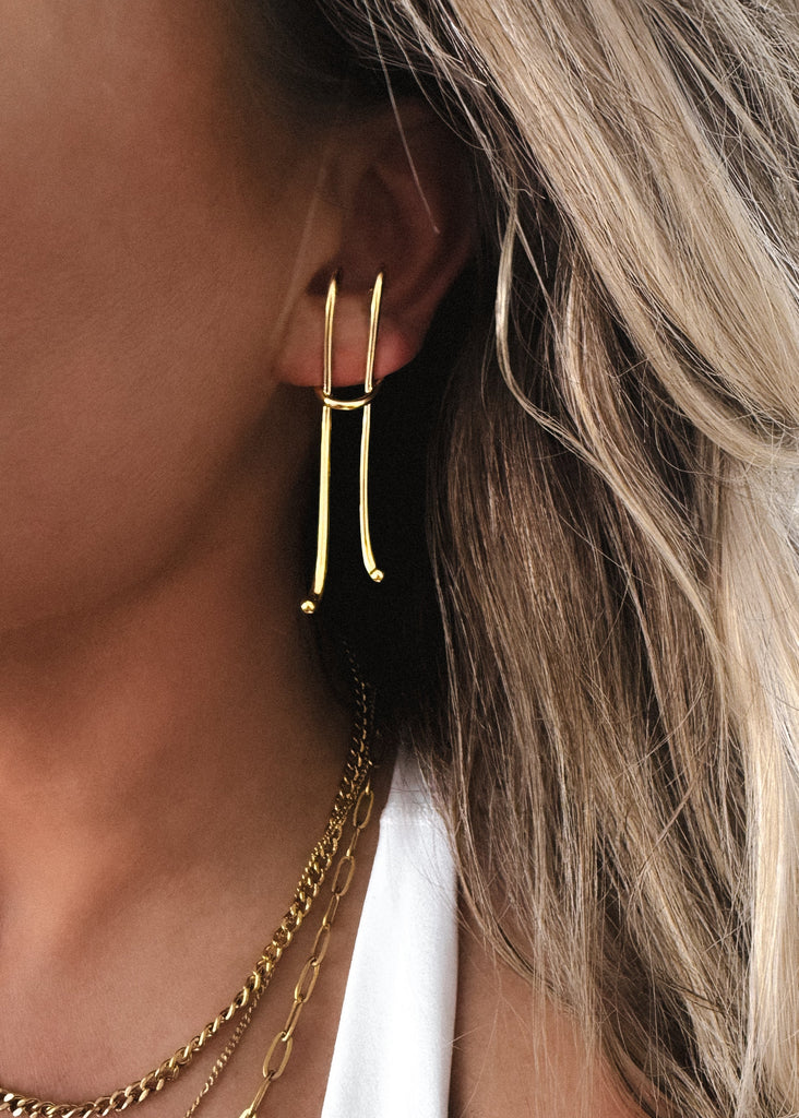 pebby forevee Earring Gold LOCKED IN WATER RESISTANT EAR CUFFS