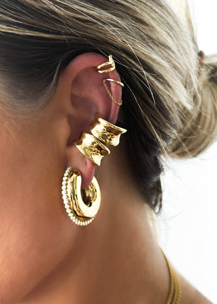 pebby forevee Earring Gold NOT SO DEMURE WATER RESISTANT EAR CUFF