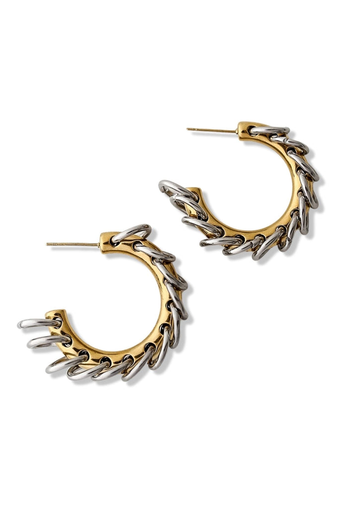 pebby forevee Earring Gold/Silver ON LOOP CHAIN HOOP EARRINGS