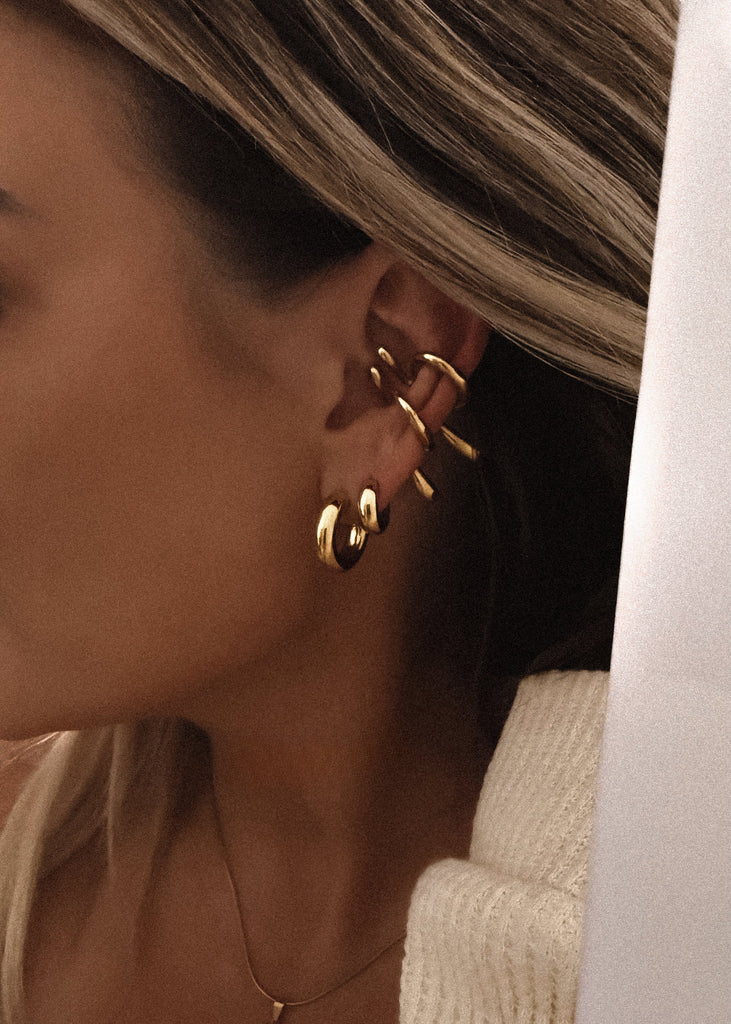 pebby forevee Earring Gold SIREN SPIRAL WATER RESISTANT EAR CUFF