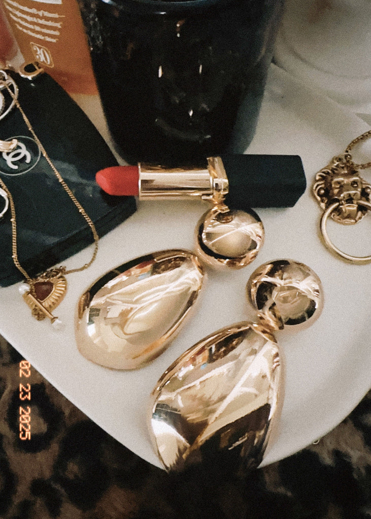 pebby forevee Earring Gold SORAYA STATEMENT EARRINGS