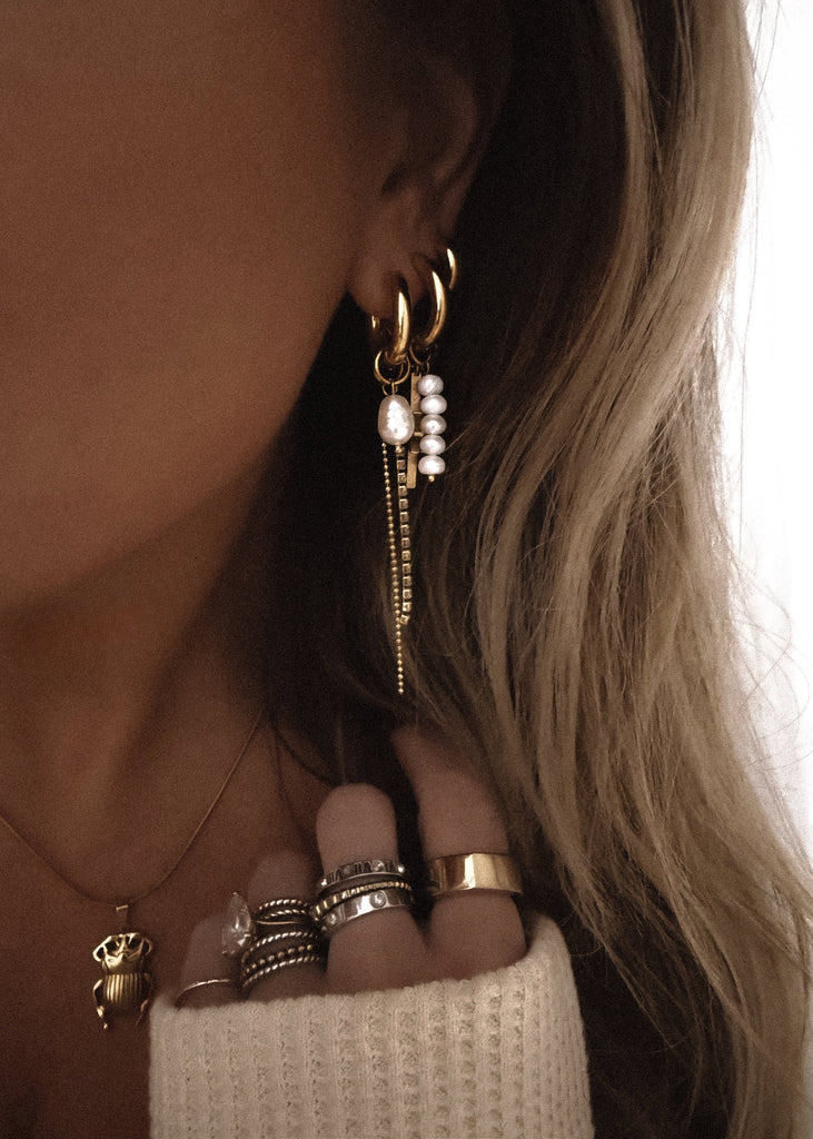 pebby forevee Earring Gold TWYLA WATER RESISTANT HOOP EARRINGS