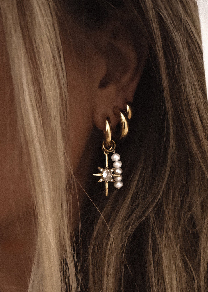 pebby forevee Earring Gold TWYLA WATER RESISTANT HOOP EARRINGS