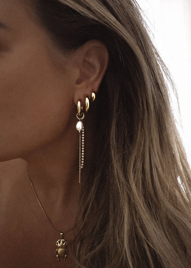 pebby forevee Earring Gold TWYLA WATER RESISTANT HOOP EARRINGS