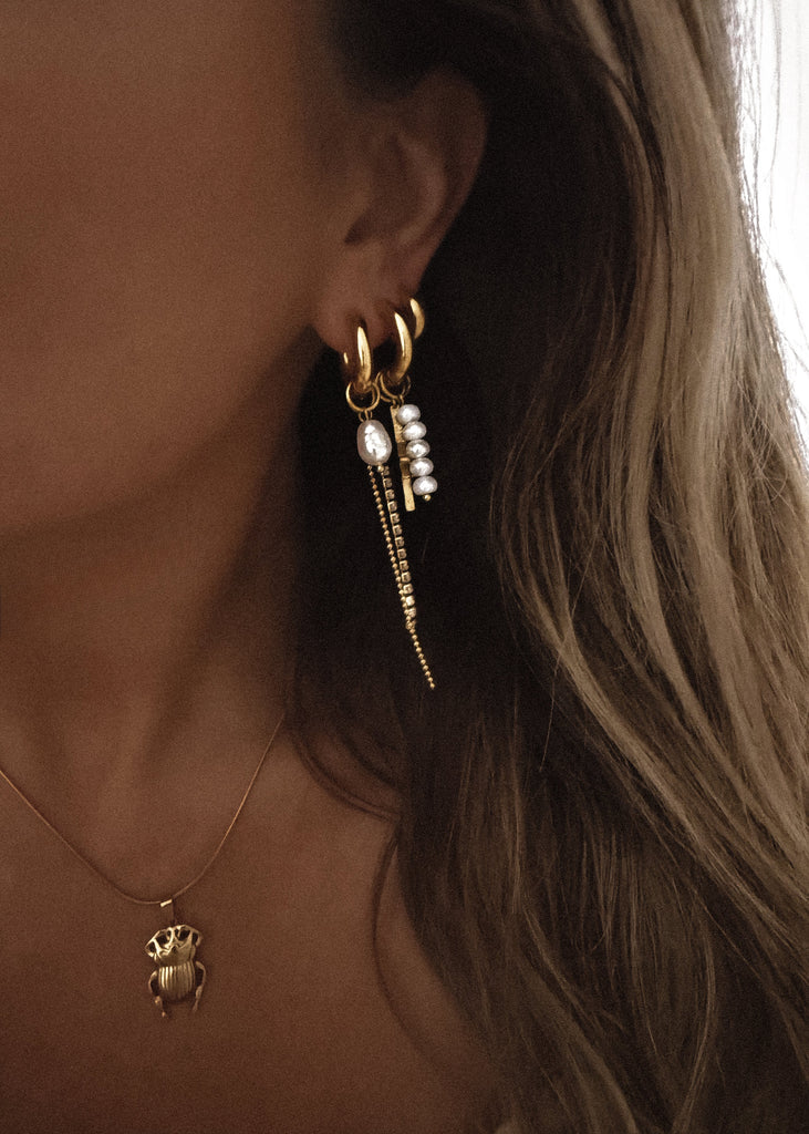 pebby forevee Earring Gold TWYLA WATER RESISTANT HOOP EARRINGS