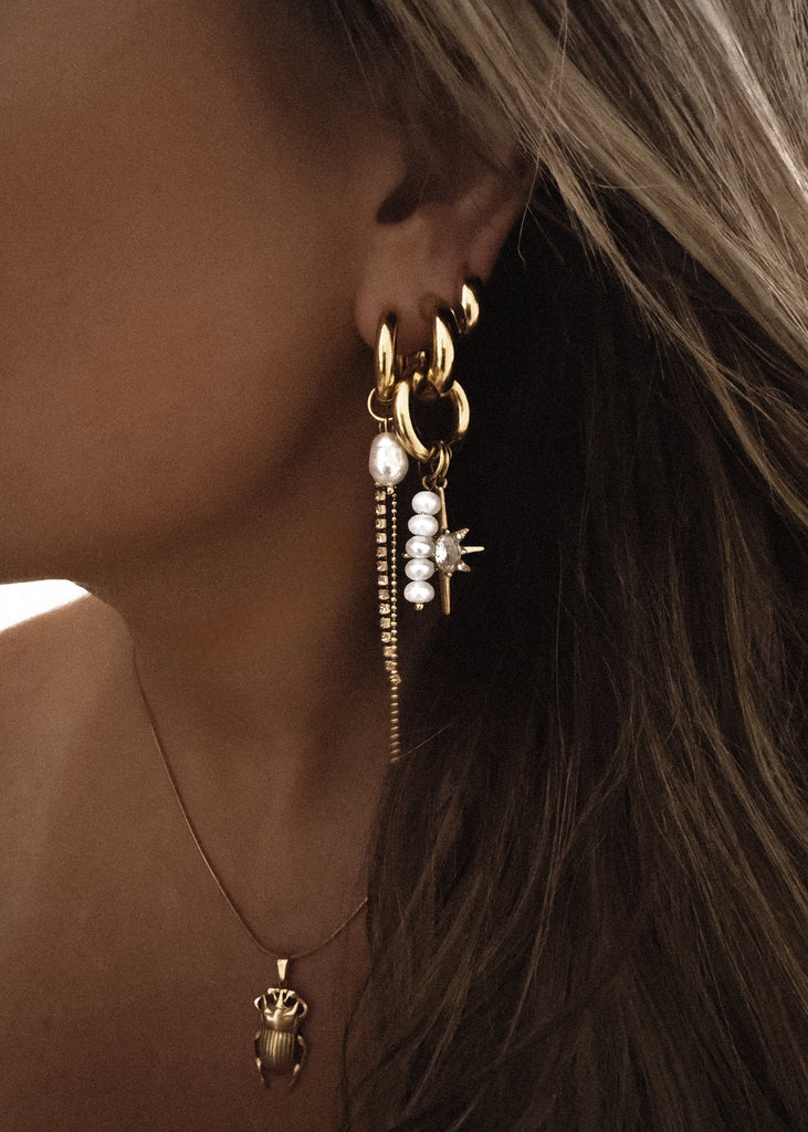 pebby forevee Earring Gold TWYLA WATER RESISTANT HOOP EARRINGS