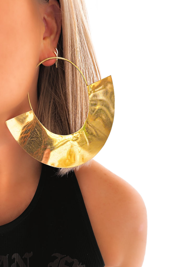 pebby forevee Earring Gold VERONA OVERSIZED STATEMENT EARRINGS (gold)