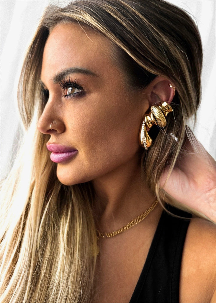 pebby forevee Earring Gold YANCY WATER RESISTANT EAR CUFFS