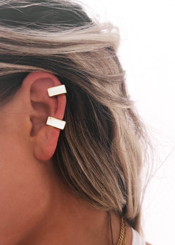 pebby forevee Earring Silver BLOCK HIM WATER RESISTANT EAR CUFF