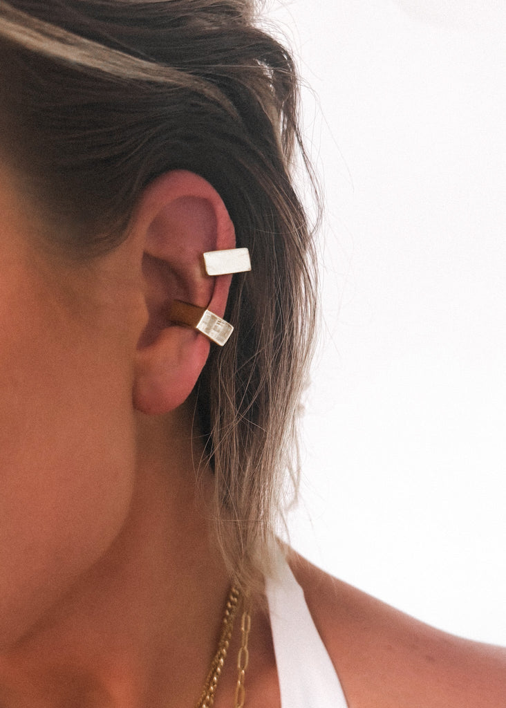 pebby forevee Earring Silver BLOCK HIM WATER RESISTANT EAR CUFF