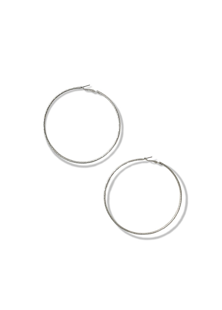 pebby forevee Earring Silver BOMBSHELL STATEMENT HOOP EARRINGS