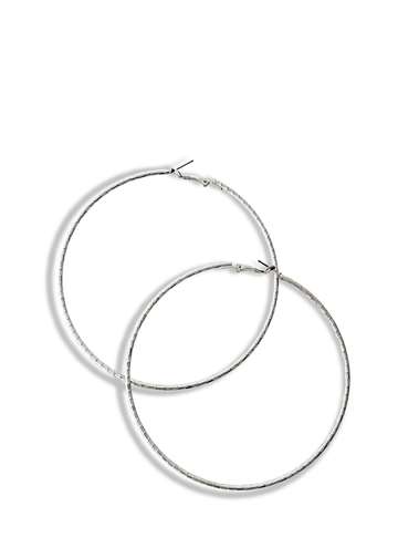 pebby forevee Earring Silver BOMBSHELL STATEMENT HOOP EARRINGS