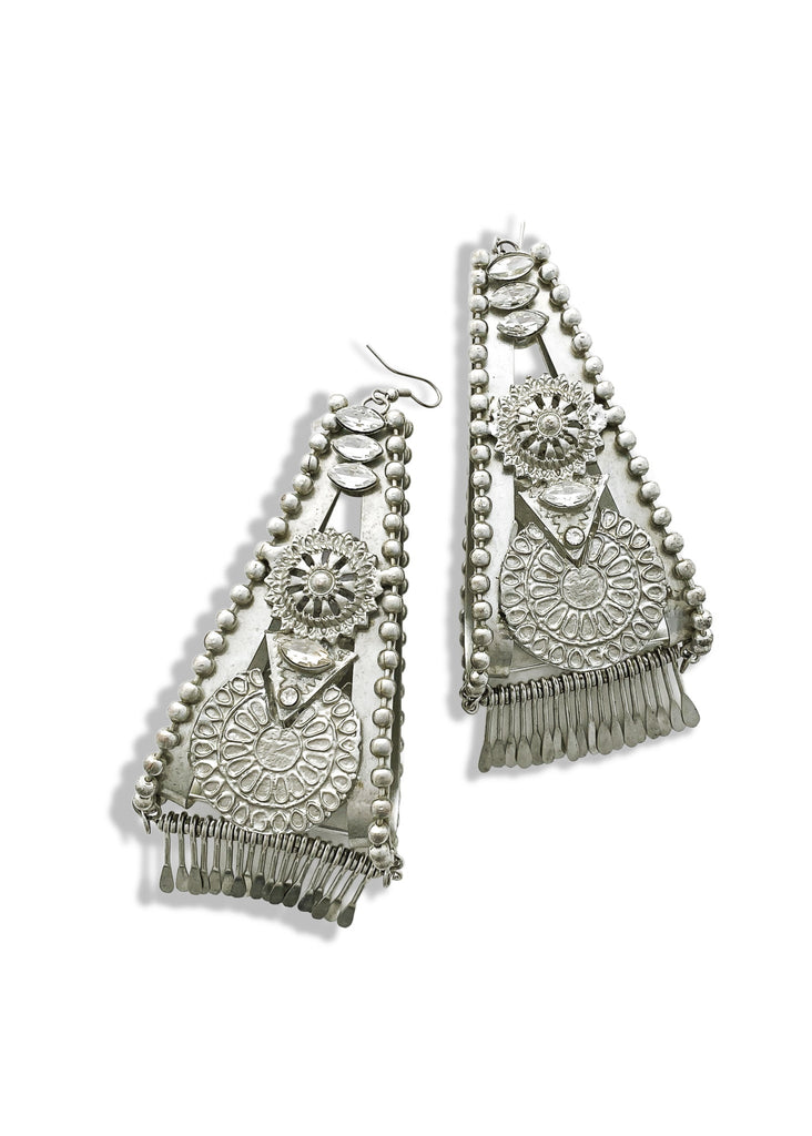 pebby forevee Earring Silver FINAL SALE: VINCENTA OVERSIZED STATEMENT EARRINGS