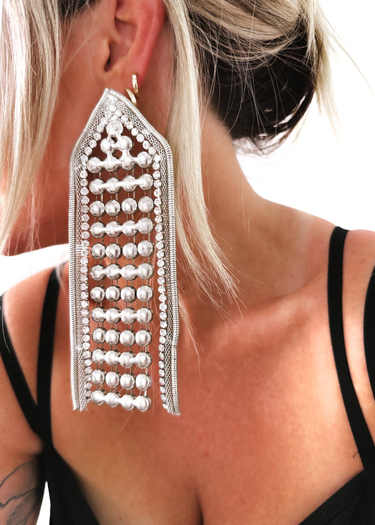 pebby forevee Earring Silver ONELLA OVERSIZED STATEMENT EARRINGS