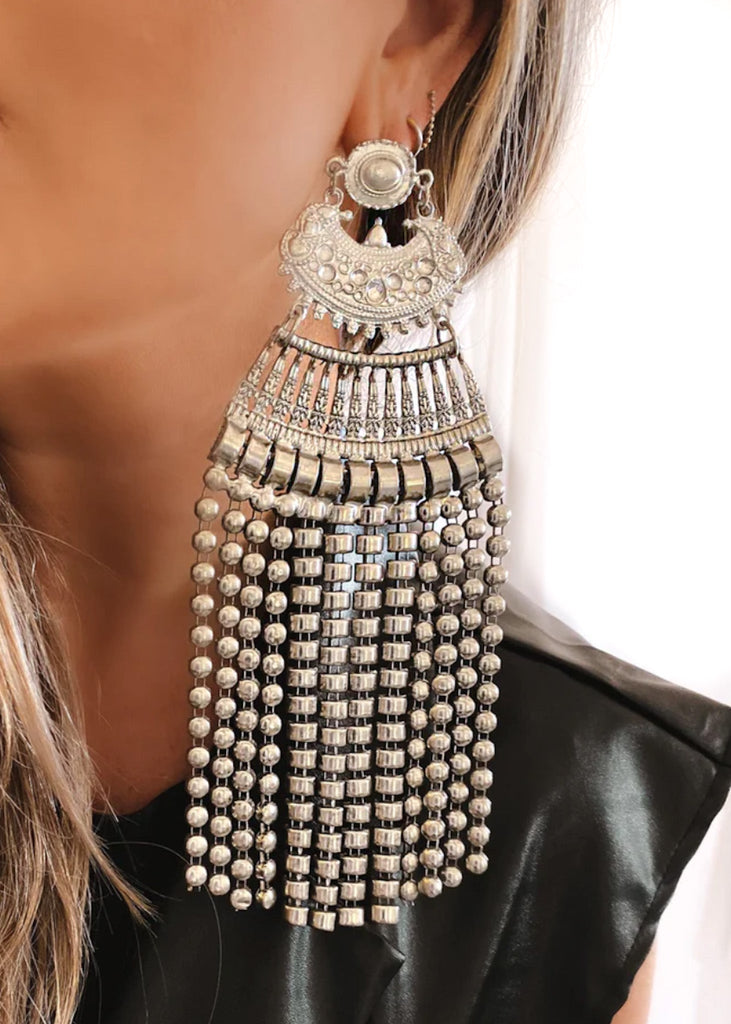 pebby forevee Earring Silver TYNETT OVERSIZED STATEMENT EARRINGS