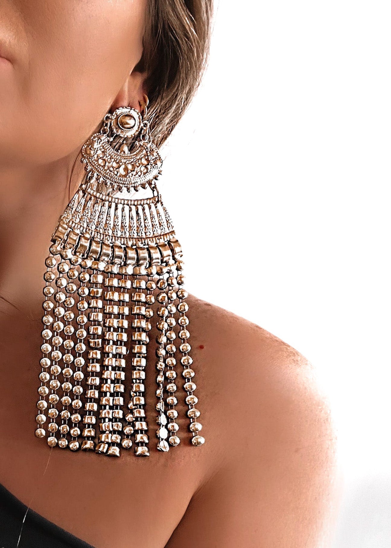 pebby forevee Earring Silver TYNETT OVERSIZED STATEMENT EARRINGS