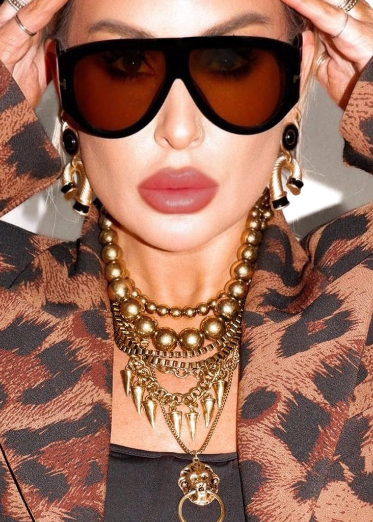 pebby forevee Glasses Black RIDLEY STATEMENT SUNGLASSES