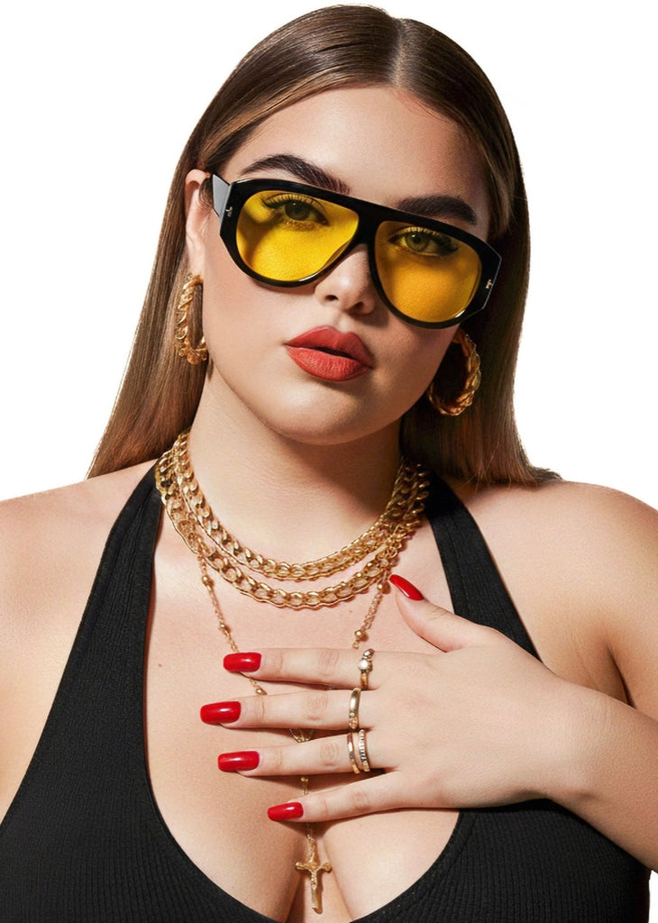 pebby forevee Glasses Black RIDLEY STATEMENT SUNGLASSES