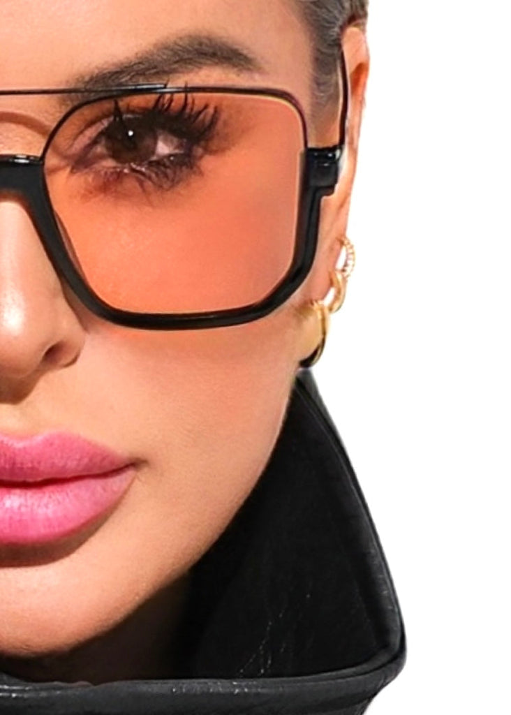 pebby forevee Glasses Black/Rose OUTLINING STATEMENT SUNGLASSES