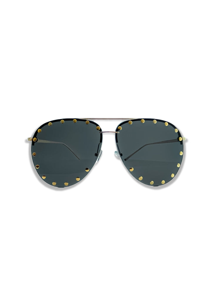 pebby forevee Glasses Gold/Black BRODERICK STATEMENT SUNGLASSES