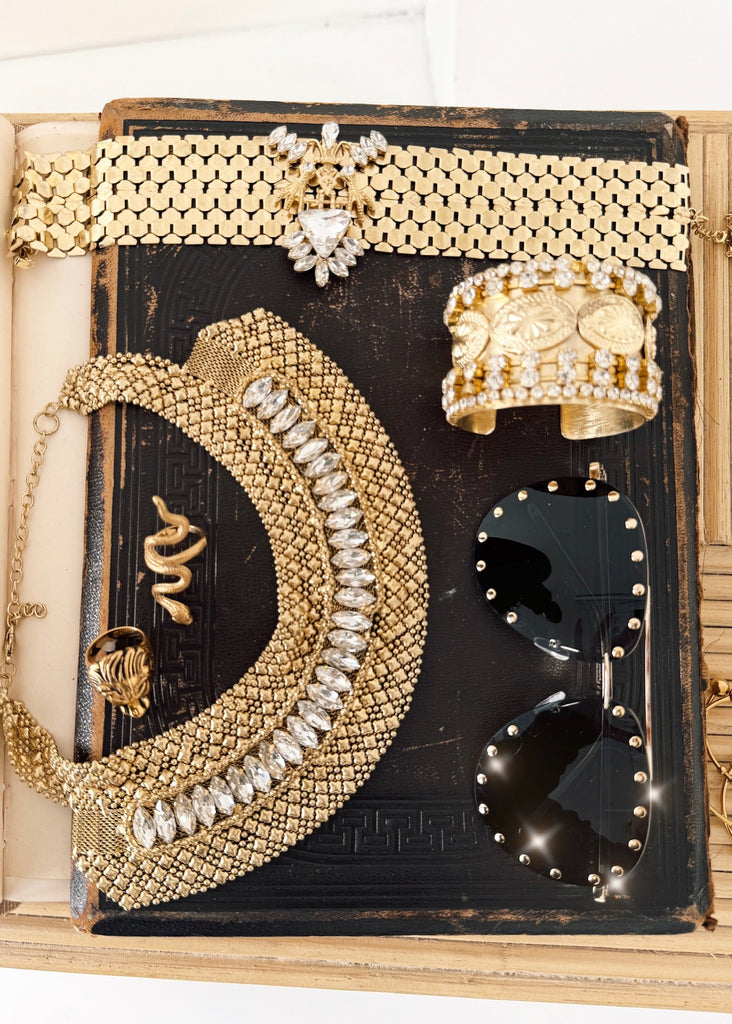 pebby forevee Glasses Gold/Black BRODERICK STATEMENT SUNGLASSES