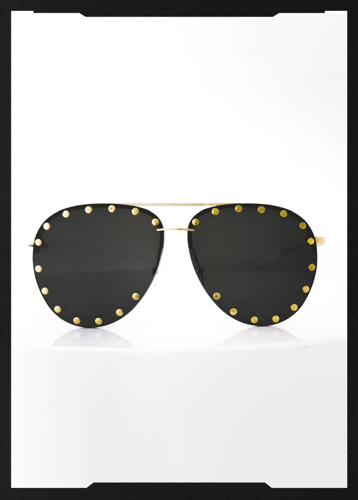 pebby forevee Glasses Gold/Black BRODERICK STATEMENT SUNGLASSES