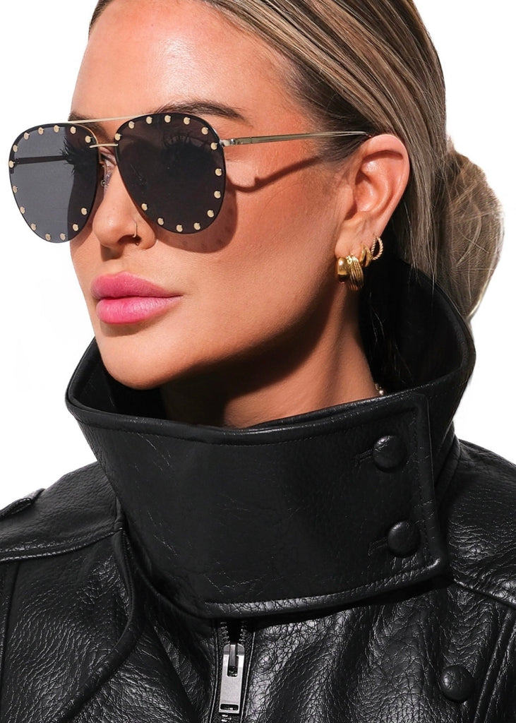 pebby forevee Glasses Gold/Black BRODERICK STATEMENT SUNGLASSES