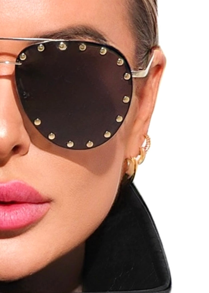 pebby forevee Glasses Gold/Black BRODERICK STATEMENT SUNGLASSES