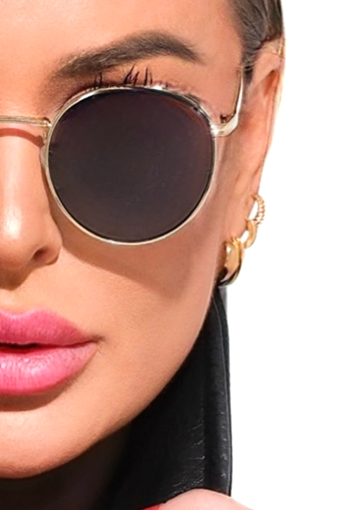 pebby forevee Glasses Gold/Black HOLLIS STATEMENT SUNGLASSES