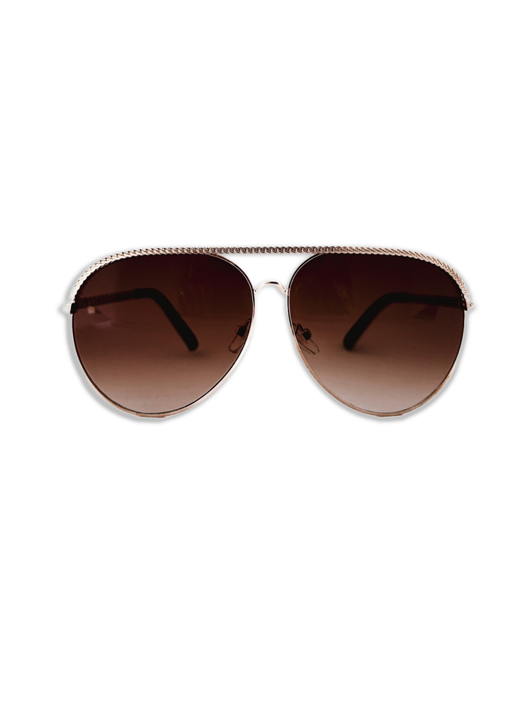 pebby forevee Glasses Gold/Brown TAYLOR STATEMENT SUNGLASSES