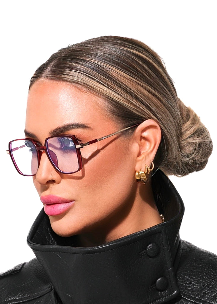 pebby forevee Glasses Maroon BET ON YOURSELF BLUE LIGHT BLOCKING GLASSES