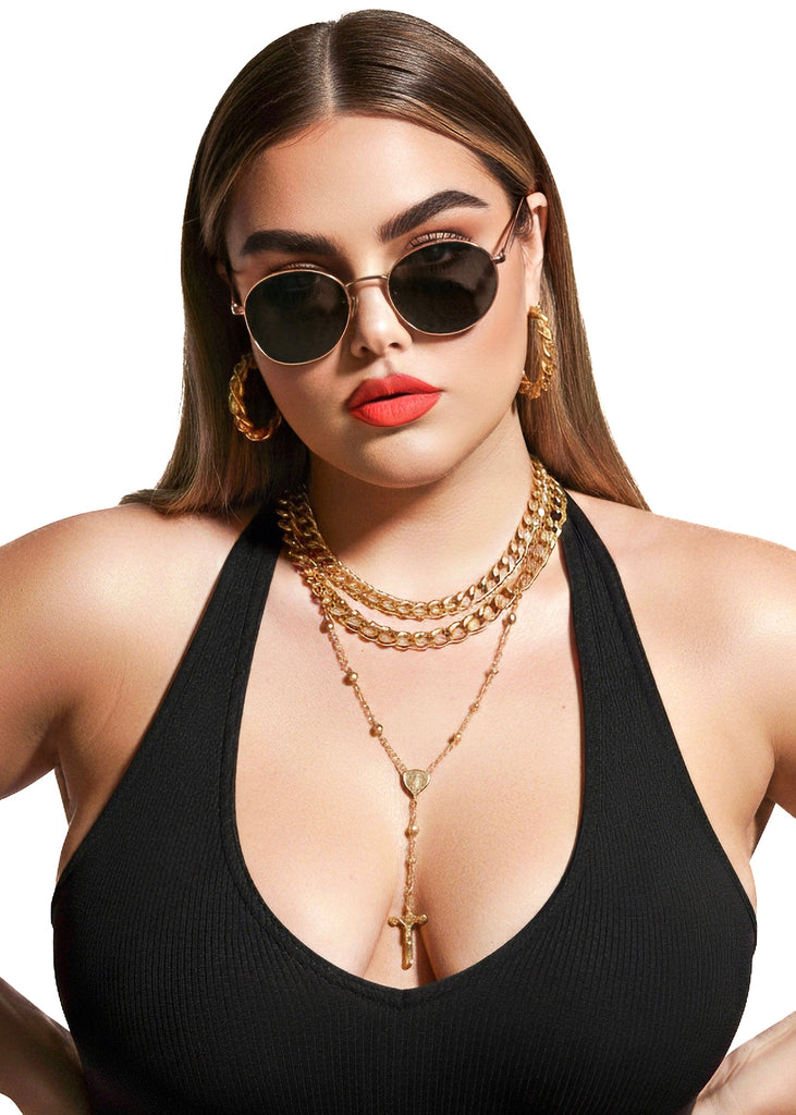 pebby forevee Glasses Silver/Black HOLLIS STATEMENT SUNGLASSES