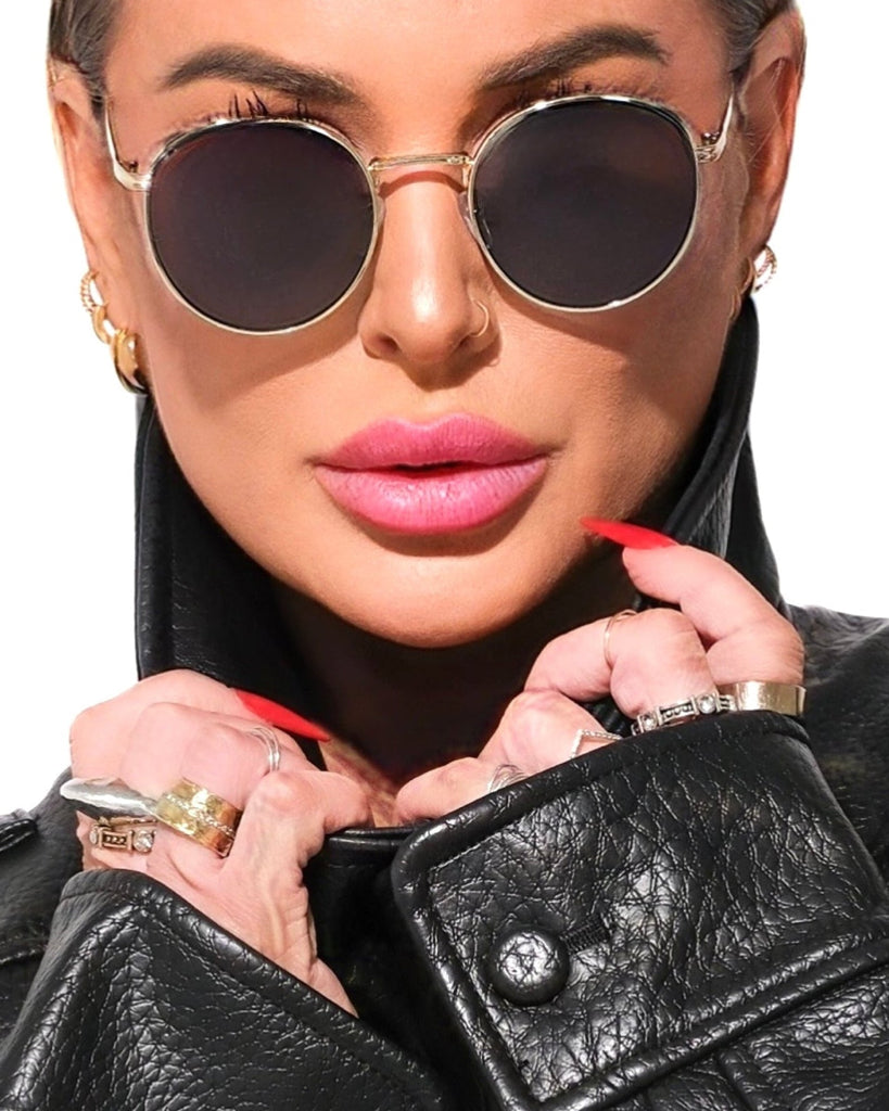 pebby forevee Glasses Silver/Black HOLLIS STATEMENT SUNGLASSES