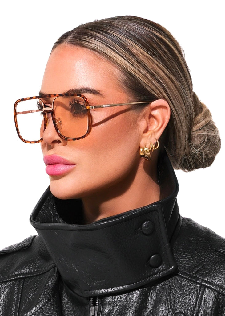 pebby forevee Glasses Tortoiseshell/Orange GO WITH THE FLOW STATEMENT SUNGLASSES