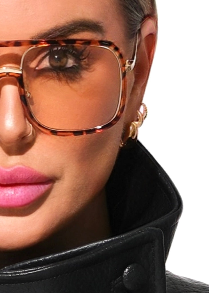 pebby forevee Glasses Tortoiseshell/Orange GO WITH THE FLOW STATEMENT SUNGLASSES