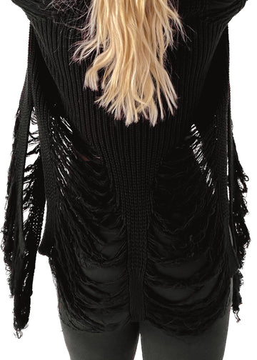 pebby forevee Kimono SHREDDED SIDE SLIT CARDIGAN