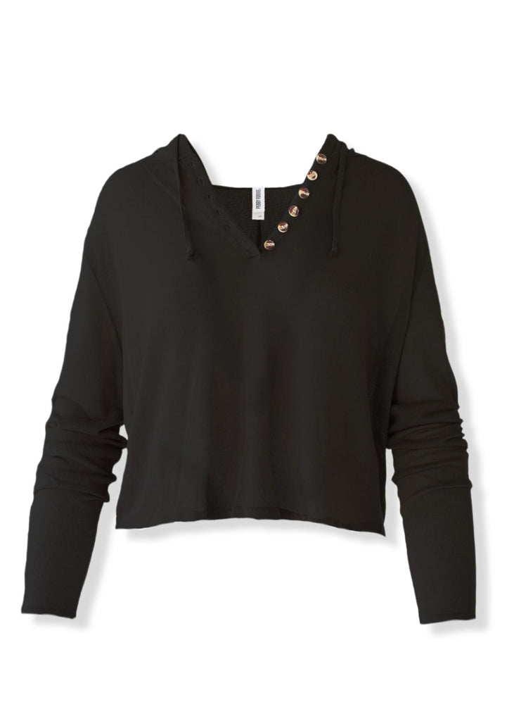 pebby forevee Long Sleeve Top SPEAK TO ME SHEER HOODIE