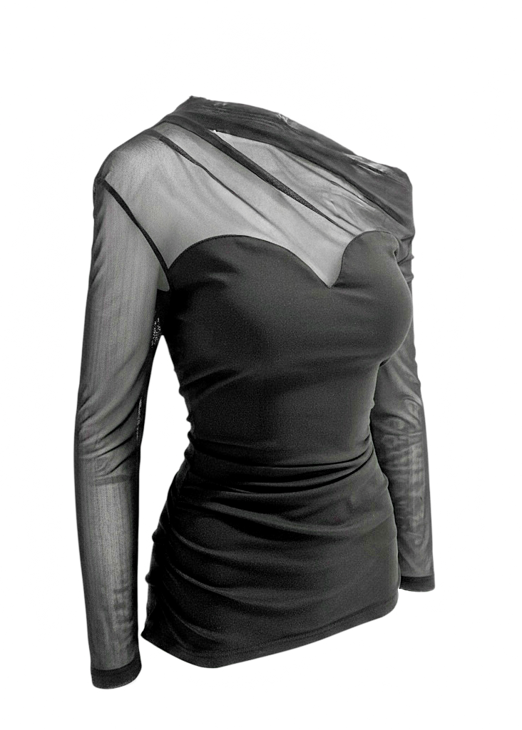 pebby forevee Long Sleeve Top SWEETHEART MESH LONG SLEEVE TOP