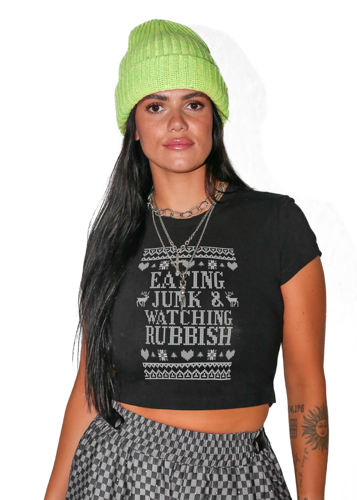 pebby forevee Mystery MYSTERY GRAPHIC CHRISTMAS TOP