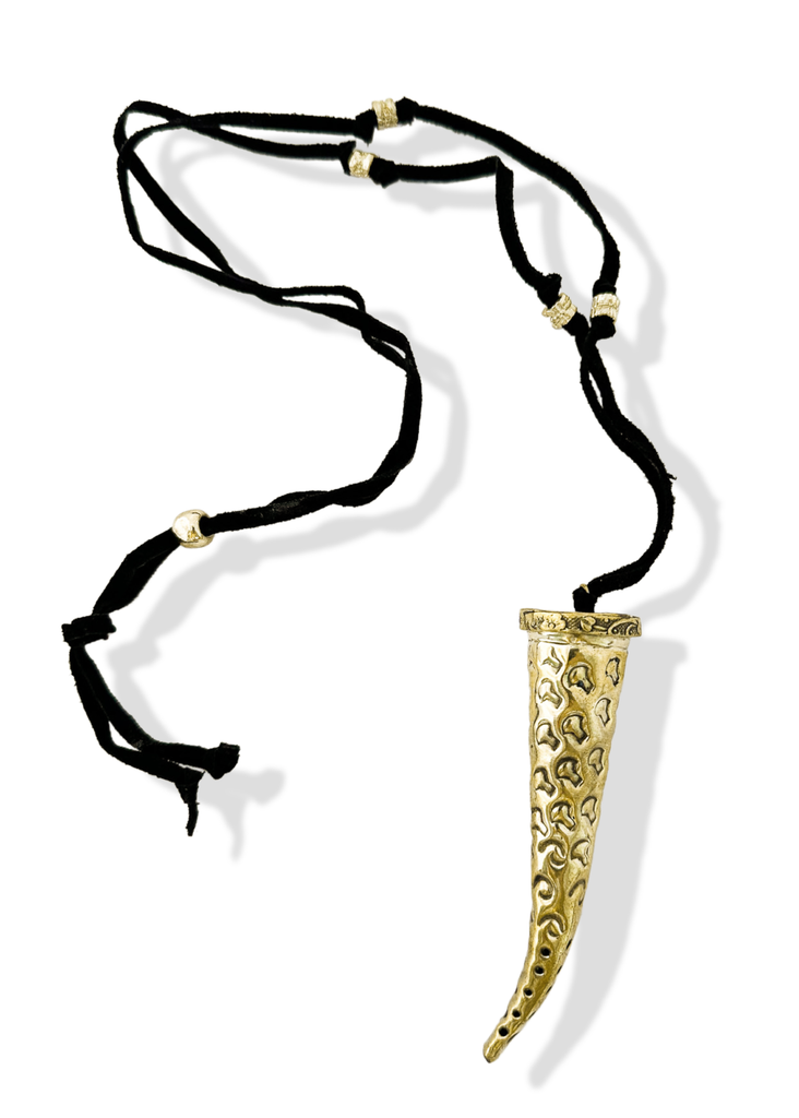 pebby forevee Necklace Burnished Gold / Black FINAL SALE: VALHALLA LONGLINE STATEMENT NECKLACE