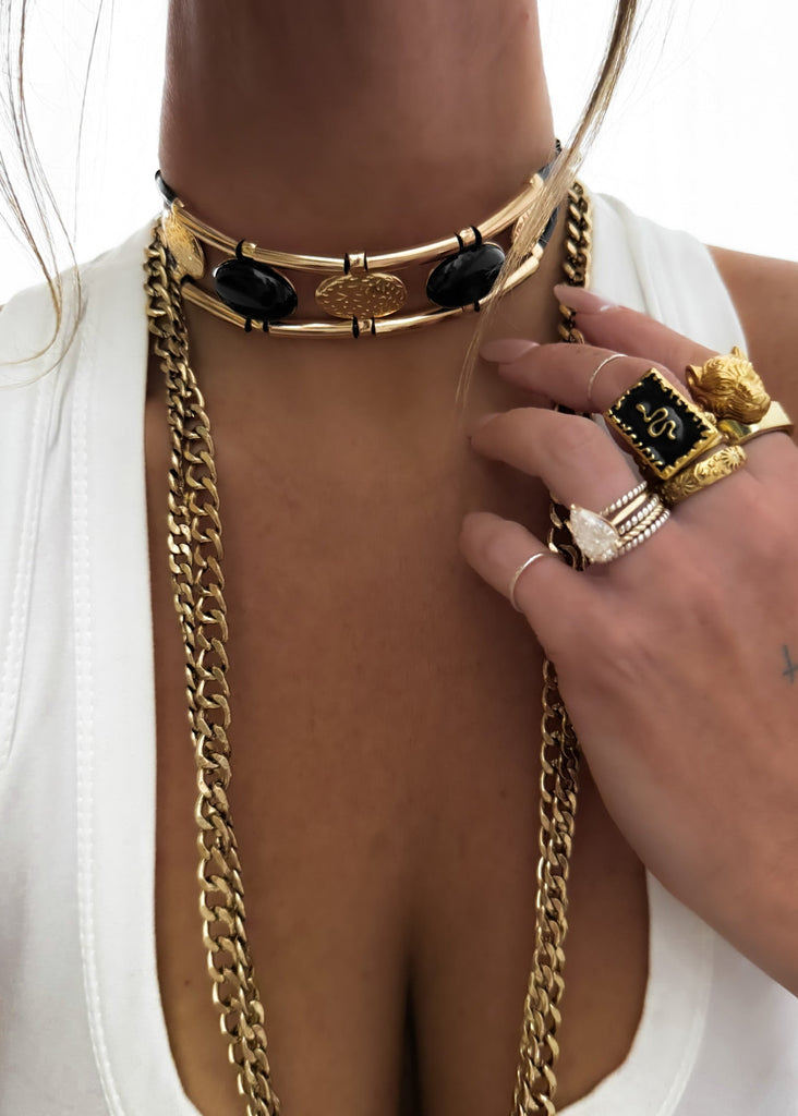 pebby forevee Necklace Gold ALANIS STATEMENT CHOKER