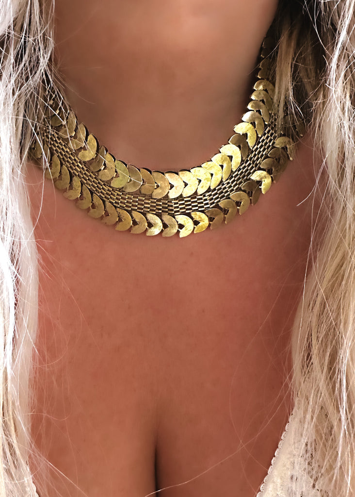 pebby forevee Necklace Gold APPROVED STATEMENT CHOKER NECKLACE