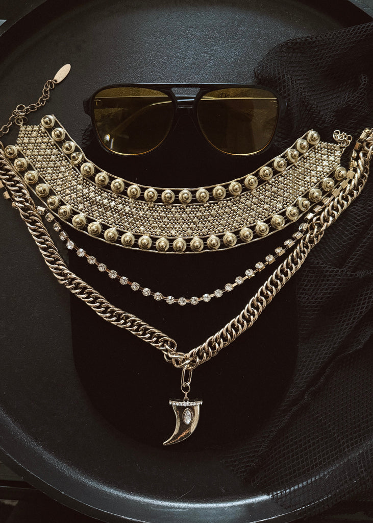 pebby forevee Necklace Gold ATTENDANCE STATEMENT CHOKER NECKLACE