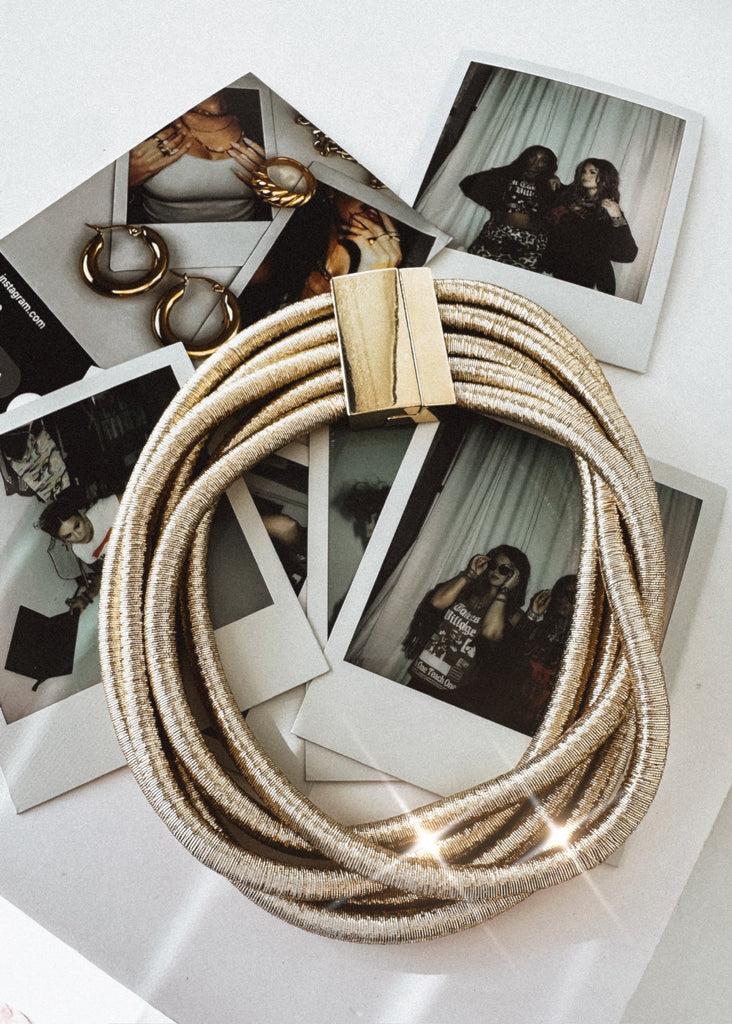 pebby forevee Necklace Gold BECKETT STATEMENT CHOKER NECKLACE