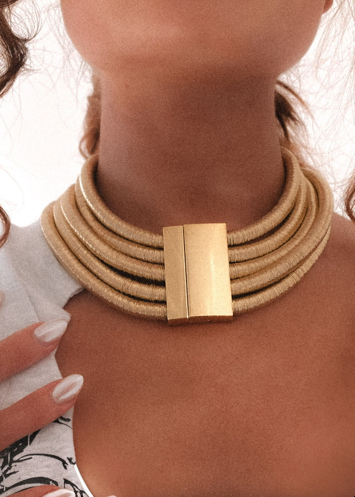 pebby forevee Necklace Gold BECKETT STATEMENT CHOKER NECKLACE